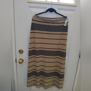 Metaphor Striped Beige and Black Women's Skirt. Size Large